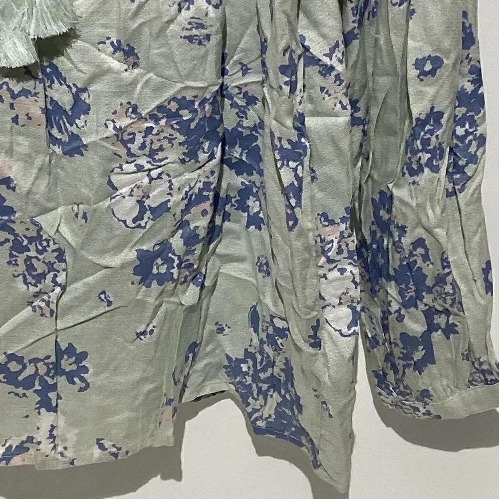 Lucky Brand Women's Multicolor Floral Tassel Ruffled Prairie Blouse Size XL - Picture 5 of 14